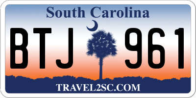 SC license plate BTJ961
