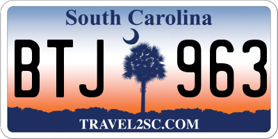 SC license plate BTJ963