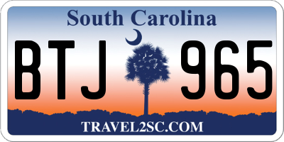 SC license plate BTJ965