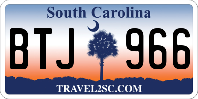 SC license plate BTJ966