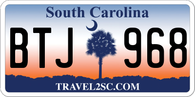 SC license plate BTJ968