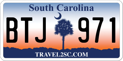 SC license plate BTJ971