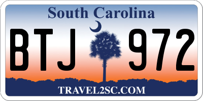 SC license plate BTJ972