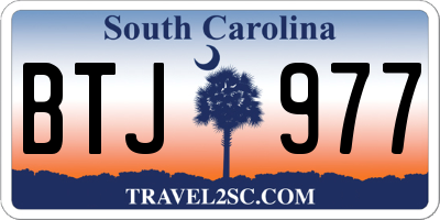 SC license plate BTJ977
