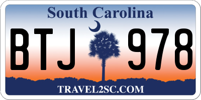SC license plate BTJ978