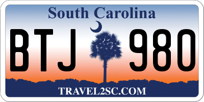 SC license plate BTJ980