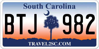 SC license plate BTJ982