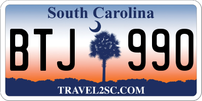 SC license plate BTJ990
