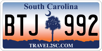 SC license plate BTJ992