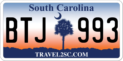 SC license plate BTJ993
