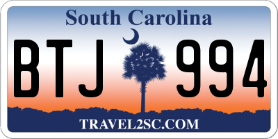 SC license plate BTJ994