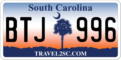 SC license plate BTJ996