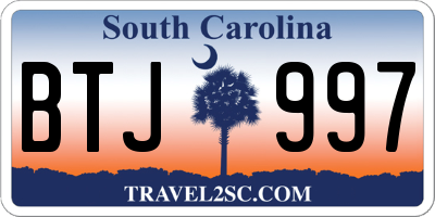 SC license plate BTJ997