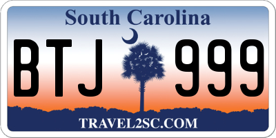SC license plate BTJ999