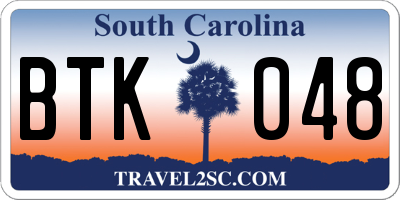 SC license plate BTK048