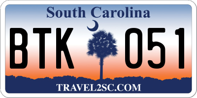 SC license plate BTK051