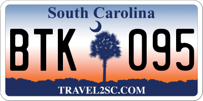 SC license plate BTK095