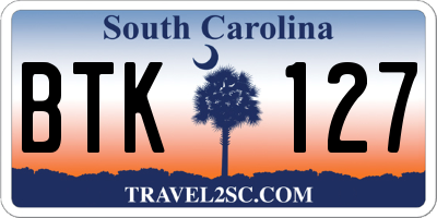 SC license plate BTK127