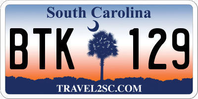 SC license plate BTK129