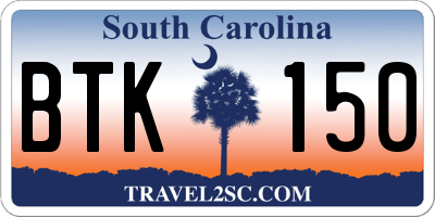 SC license plate BTK150