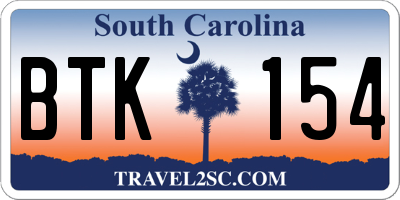 SC license plate BTK154