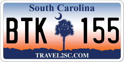 SC license plate BTK155