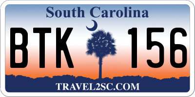 SC license plate BTK156