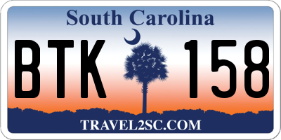 SC license plate BTK158