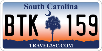 SC license plate BTK159