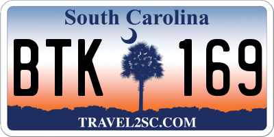 SC license plate BTK169