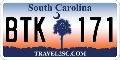 SC license plate BTK171