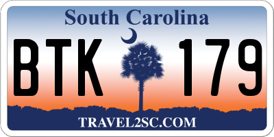 SC license plate BTK179