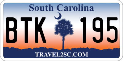 SC license plate BTK195