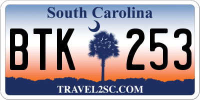 SC license plate BTK253