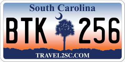 SC license plate BTK256