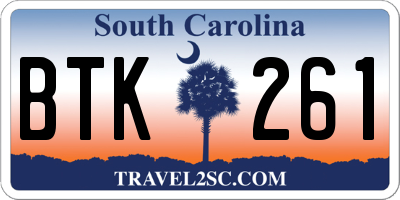 SC license plate BTK261