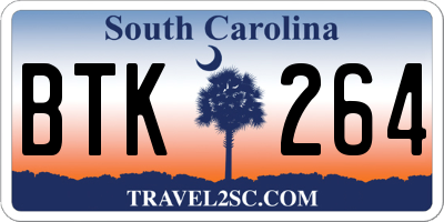 SC license plate BTK264