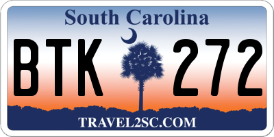 SC license plate BTK272