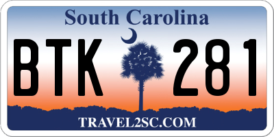 SC license plate BTK281