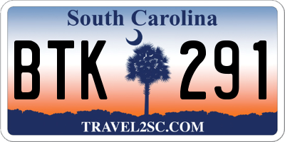 SC license plate BTK291