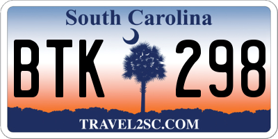 SC license plate BTK298