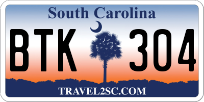 SC license plate BTK304