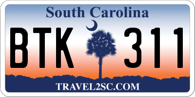 SC license plate BTK311