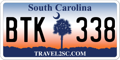 SC license plate BTK338