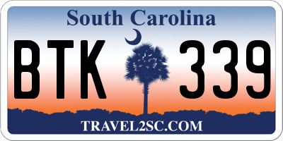SC license plate BTK339