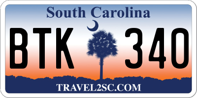 SC license plate BTK340