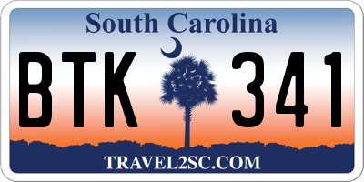 SC license plate BTK341