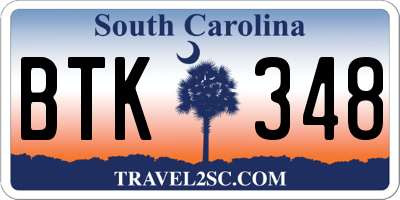 SC license plate BTK348