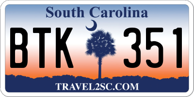 SC license plate BTK351