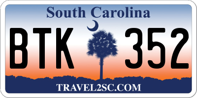 SC license plate BTK352